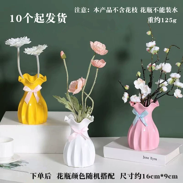 Jianou имитация керамической пластиковой вазы с рюшами имитация растительной цветочной композиции декоративные украшения