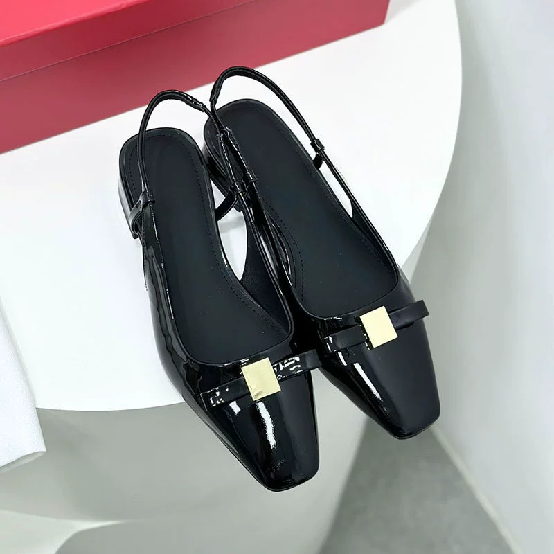 Blue mesh universal sandals with bow low-cut, internet celebrity