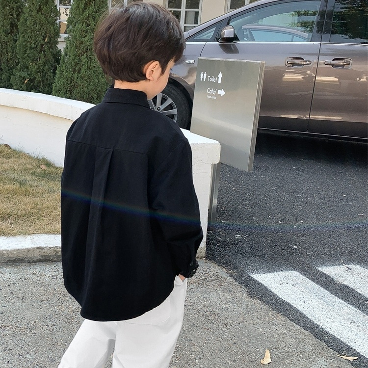 Trendy and Stylish 2025 New Korean Style Boys' Streetwear Shirts Children's Shirts Baby Fashionable Long-Sleeve Trendy Internet Celebrity