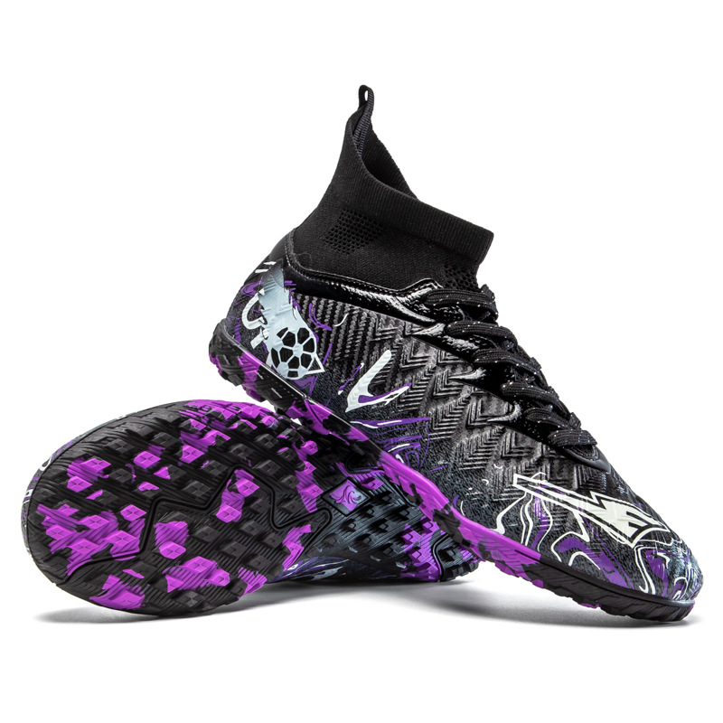Zapatos de fútbol de clavos transfronterizos de alto impacto para niños y niñas, zapatos de entrenamiento antideslizantes transpirables para adultos, zapatos deportivos de competición de clavos largos