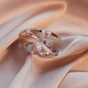 Small design stone inlay, zirconium, fashionable wedding ring, European style, simple and elegant design