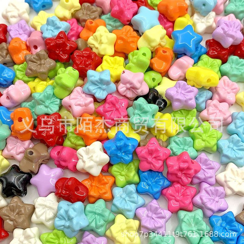 亚克力蝴蝶结五角星串珠 diy发绳饰品配件手机链包挂钥匙扣材料|undefined