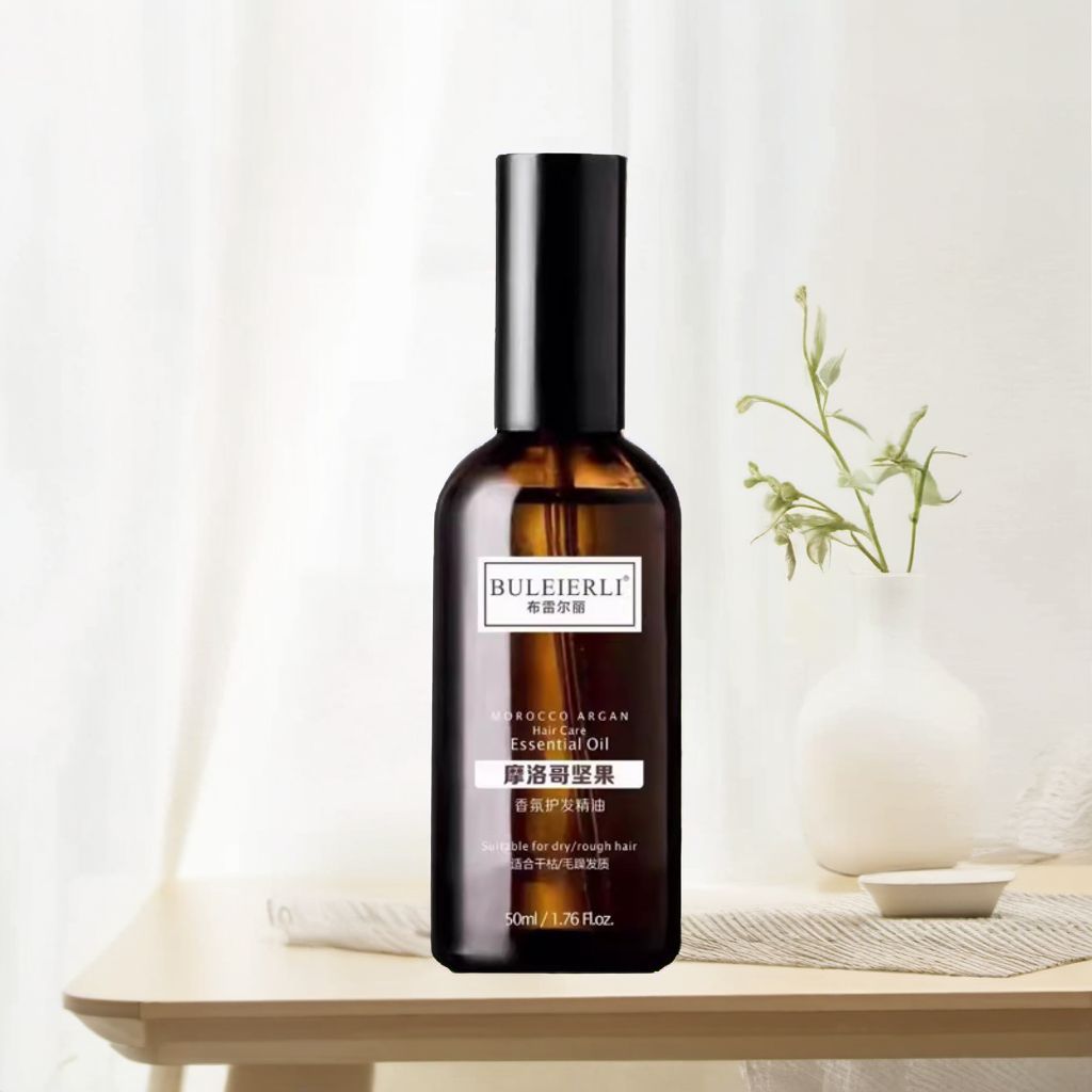 ブレアリー モロッカン アルガン フレグランス ヘアケア エッセンシャル オイル 50ml は、縮れ、ダメージを受けた、乾燥した髪を改善します。