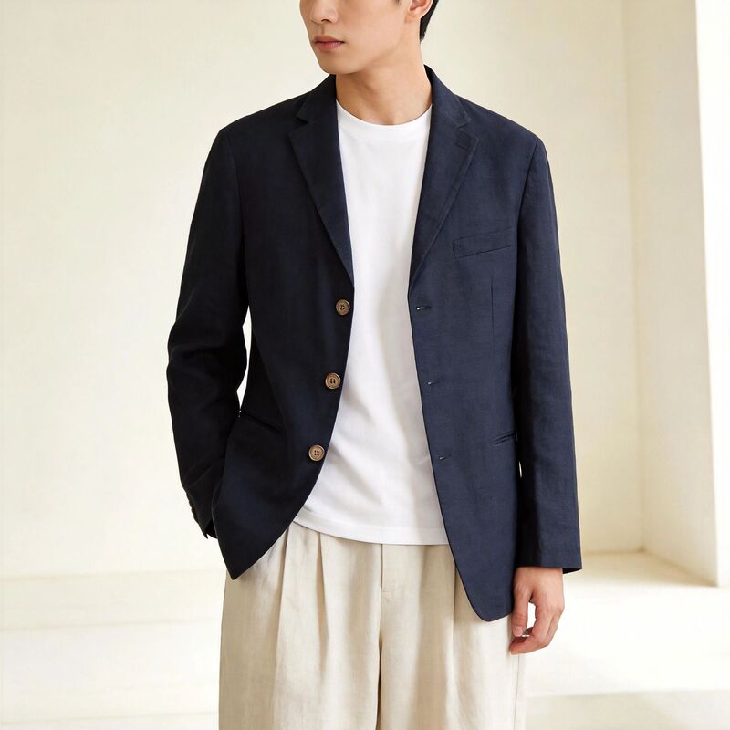 100% Hemp Men's Casual Suit, Breathable and Lightweight Hemp Suit, Versatile Outerwear for Young and Middle-Aged Men 100% Hemp Men's Casual Suit, Breathable and Lightweight Hemp Suit, Versatile Outerwear for Young and Middle-Aged Men