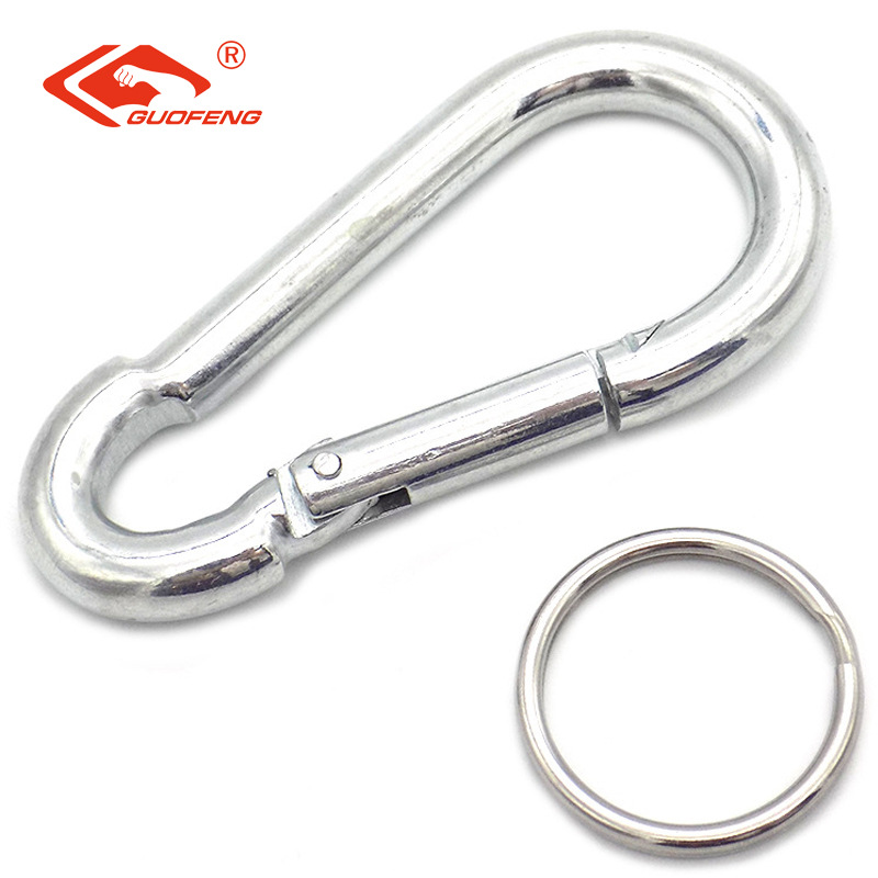 Suministro directo de fábrica exquisito acero al carbono montañismo gancho caja hebilla LED al aire libre montañismo hebilla 5*50mm en forma de gancho Calabaza