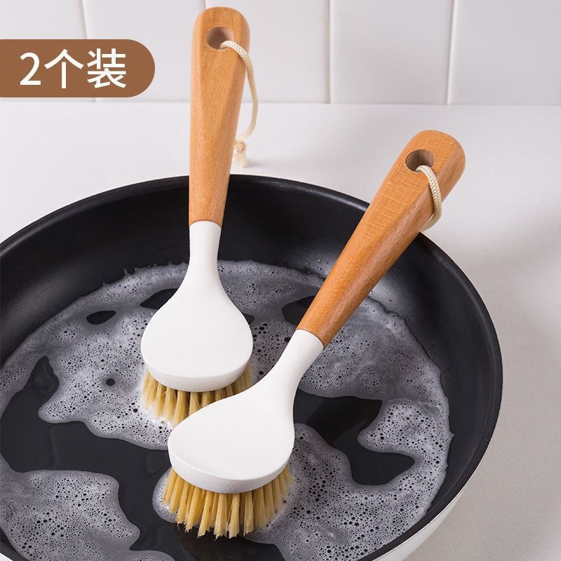 Wooden Handle Pot Brush Long Handle Dish and Wok Cleaning Brush for Home Kitchen Use quality and texture