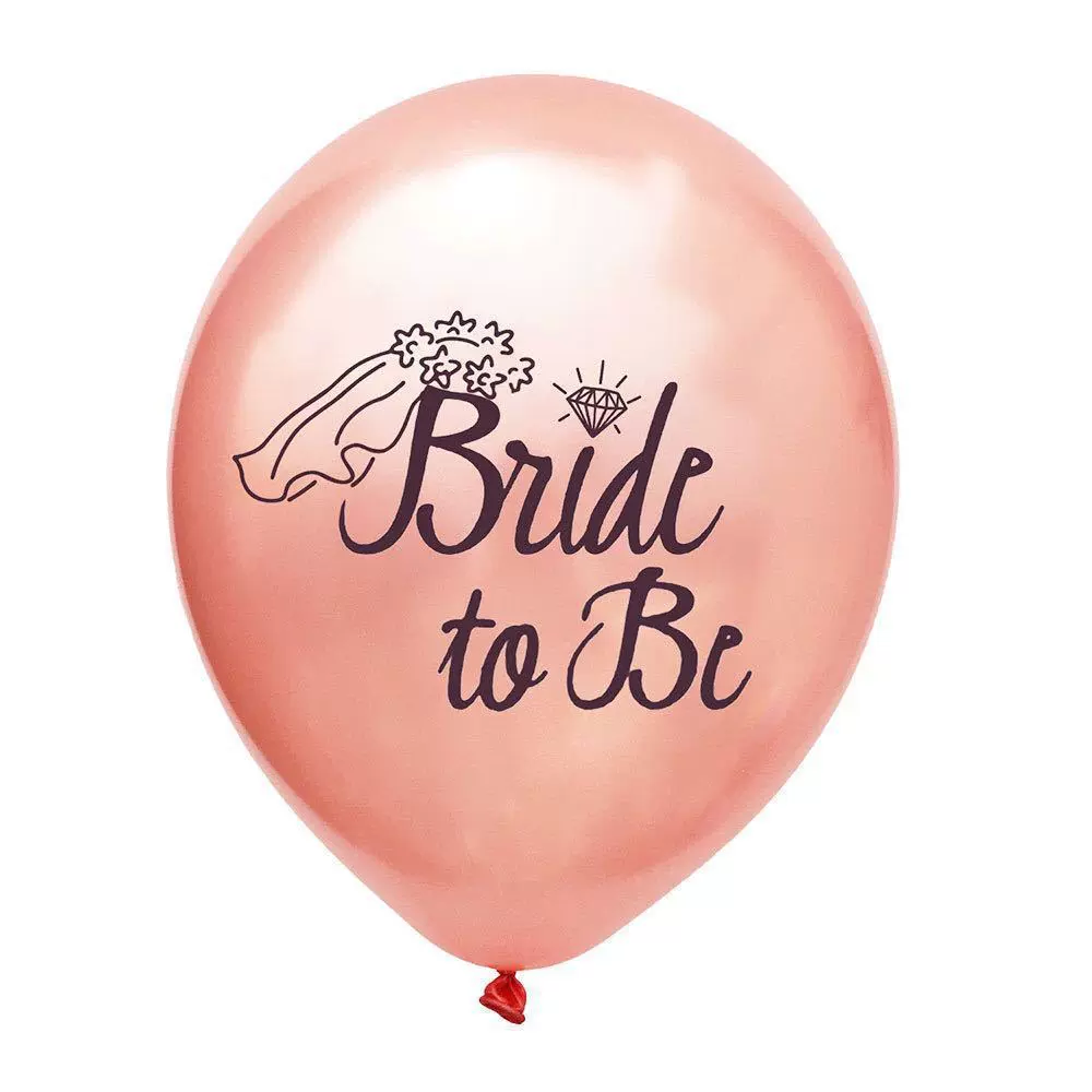 玫瑰金Bride to be乳胶气球12英寸新娘派对单身派对母鸡派对装饰
