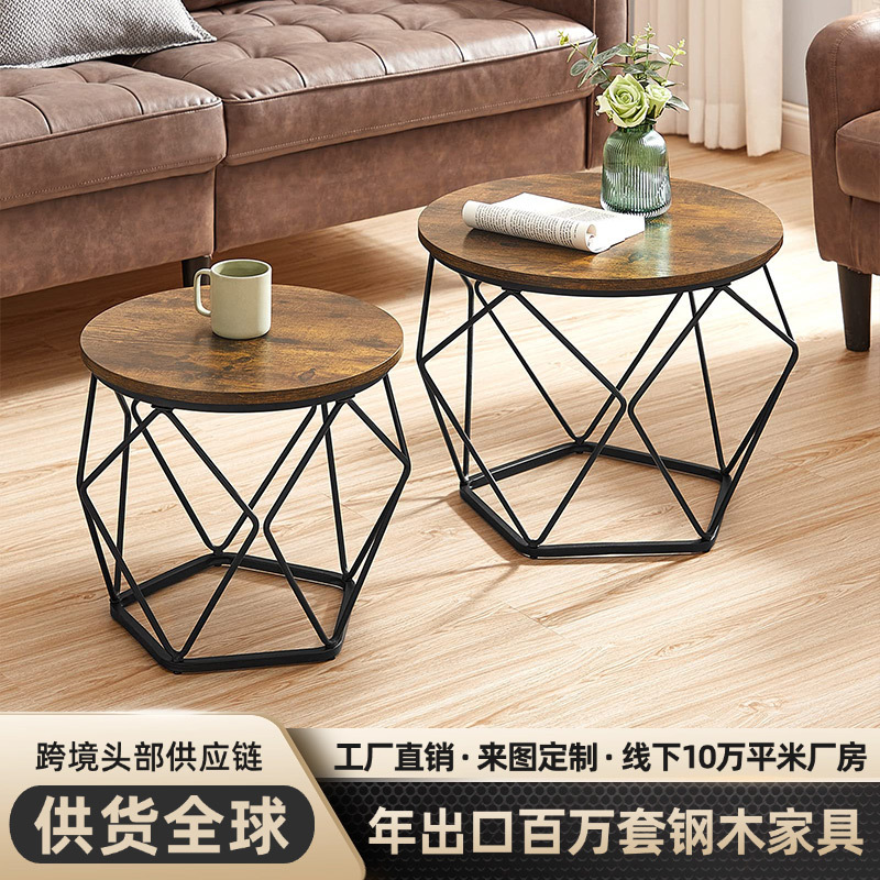 简约现代圆形茶几客厅休闲沙发边几小户型公寓矮桌子铁艺小桌子|undefined
