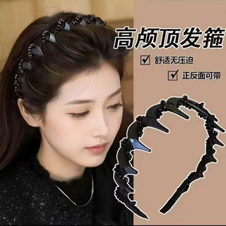 轻奢感发箍女带钻巴黎王妃升级版宽边发卡防滑外出高颅顶头箍发饰
