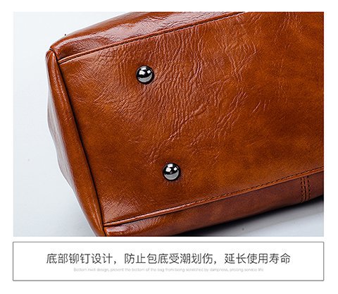 European and American retro women's bag trend, new cross-border hand-held shoulder crossbody bag made of oil wax leather for export, one piece, global consignment undefined