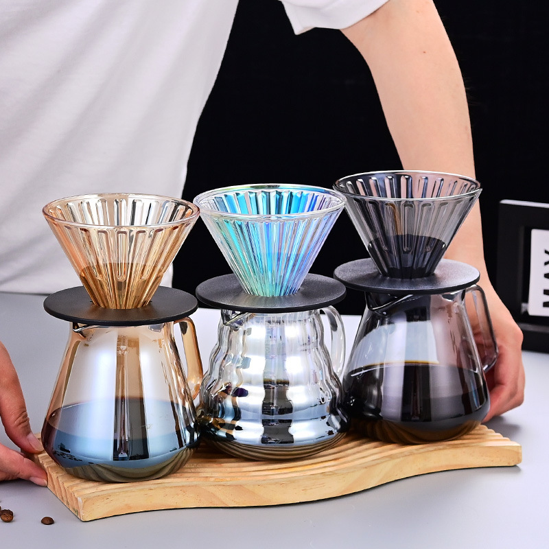 新しいコーヒーポット、コーヒーポット、手淹れコーヒーフィルターカップ、クラウドコーヒーフィルターセット、漏斗を共有します。|undefined