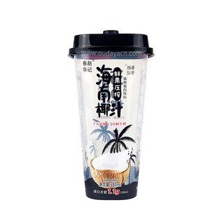 厂家批发 定制加工新款 方杯春华赵记椰子汁同款方杯 PP印刷 带盖