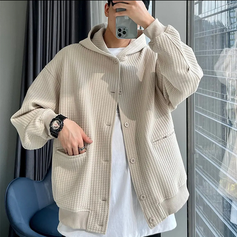 American trendy brand hooded cardigan jacket for men's 2023 spring and autumn new loose casual hoodie jacket top