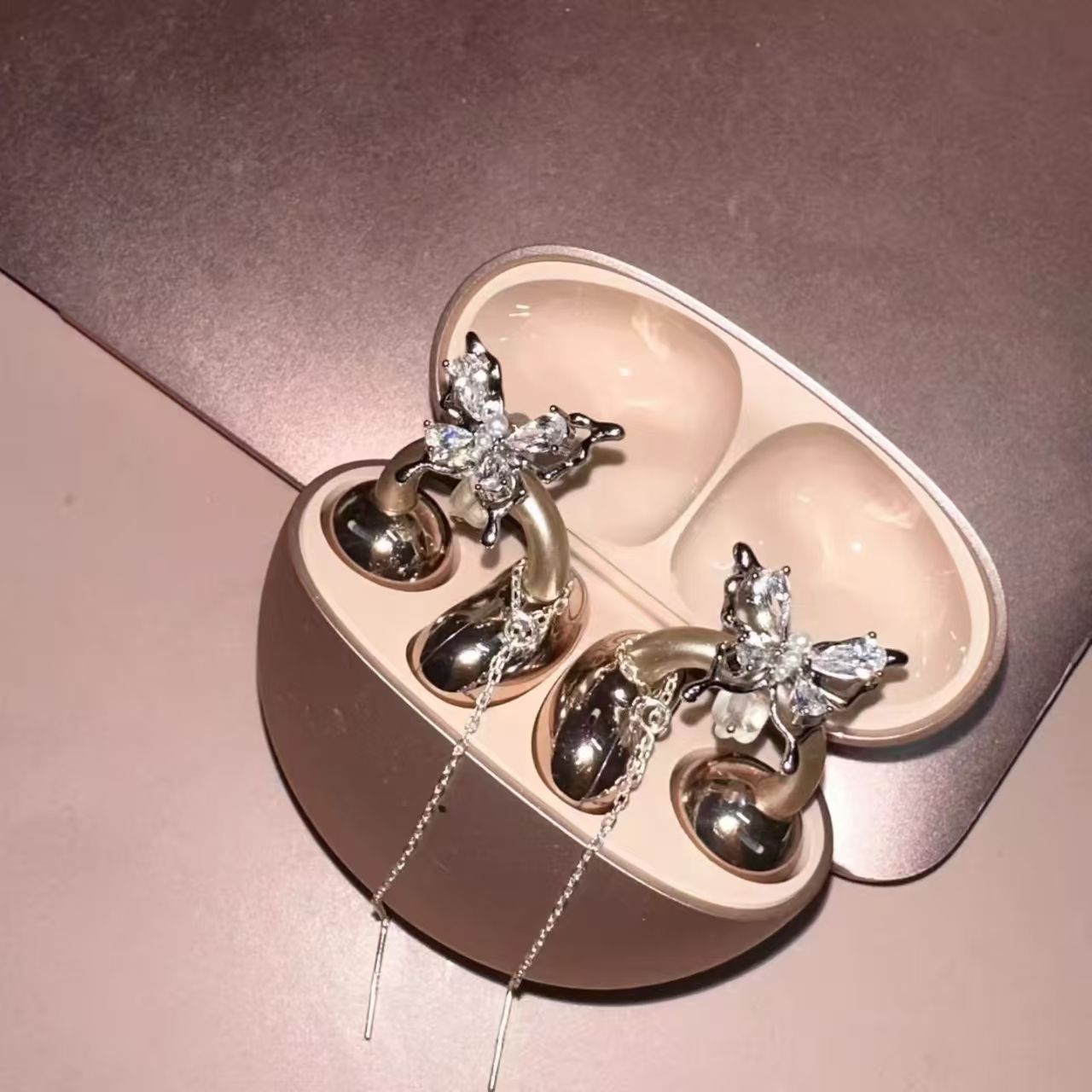 Suitable for Freeclip Earphone Clips, Star Bow Ear Clips, Niche Stylish and Elegant Fashion Exquisite Ear Clips