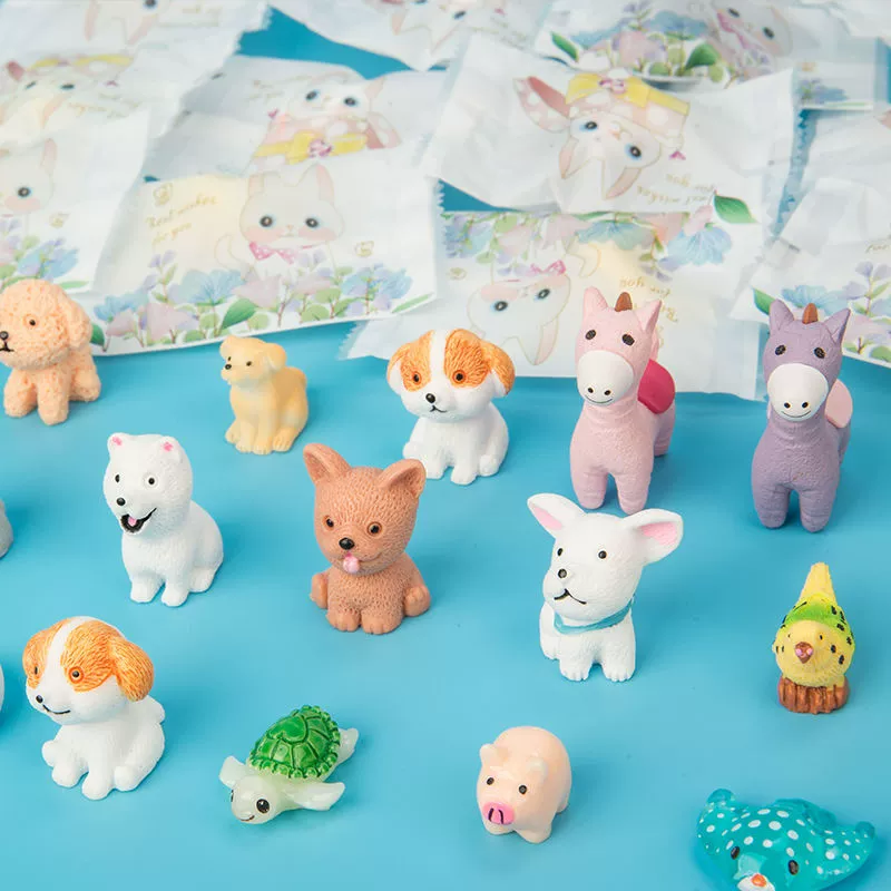 Оптовая продажа миниатюрных игрушек-сюрпризов с едой для маленьких животных, миниатюрные модели птиц из смолы, украшения, мини-сюрпризные коробочки
