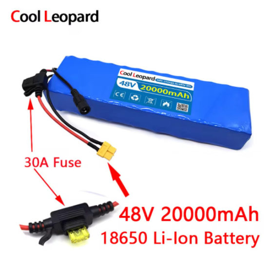 18650 13S2P 1000W LithiuM Battery Pack 48V 20Ah Suitable for M365 Electric Scooter Built-in BMS
