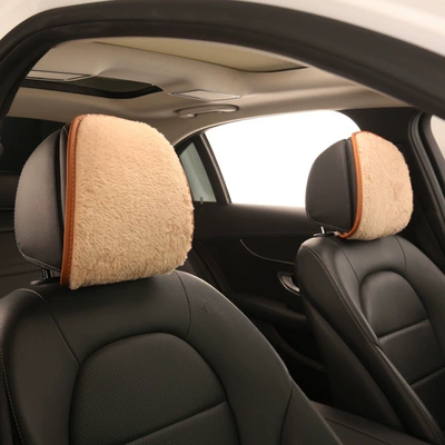 Pad Rear Center Protection — Armrest box pad - plush-brown-pair-of-head-and-hat