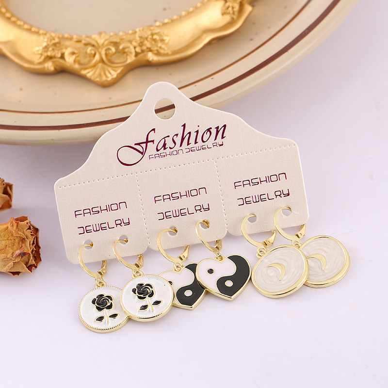 1 Set Fashion Flower Alloy Enamel Womenu0027S Dangling Earrings