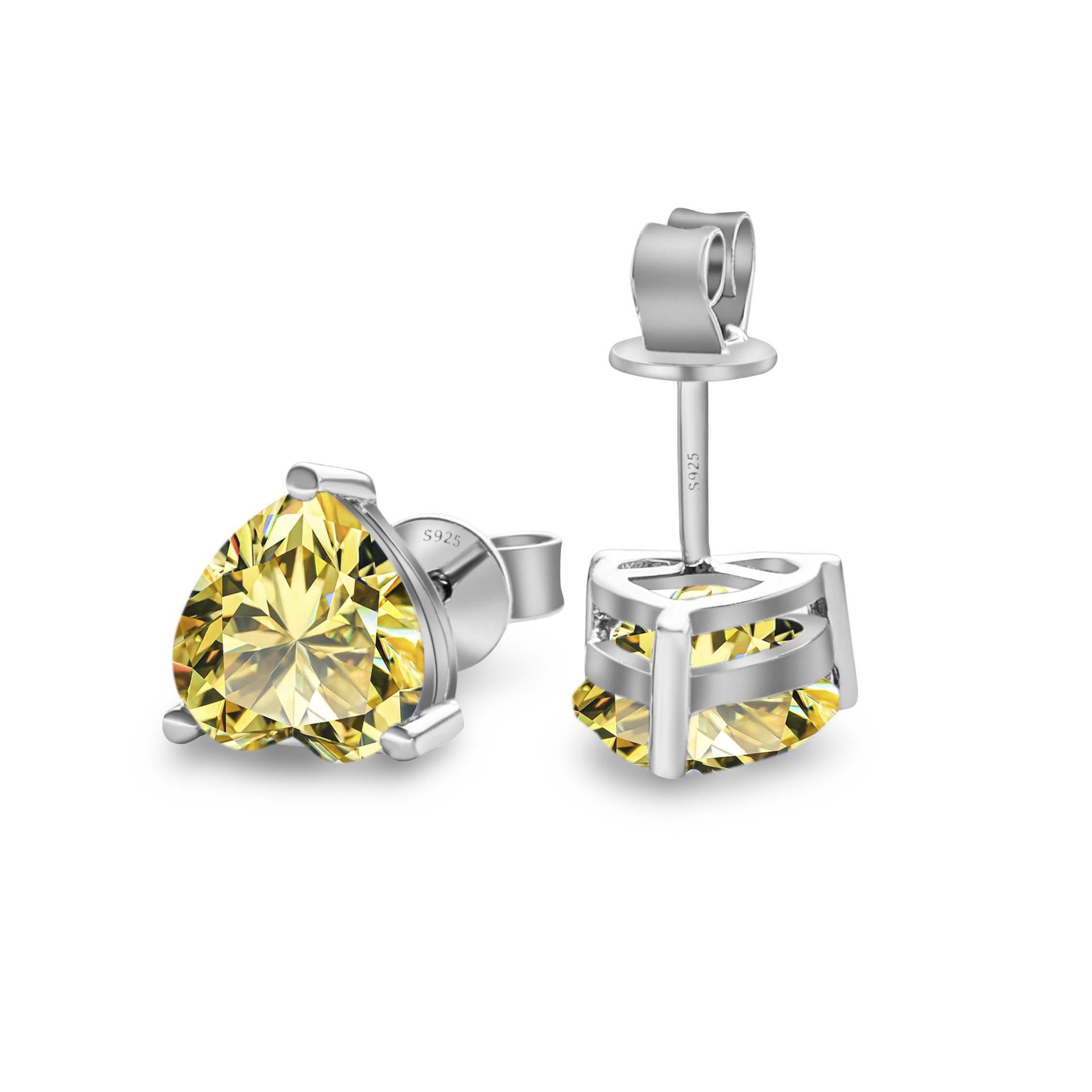 925 pendientes de plata mujeres en forma de corazón moissanita simple pendientes chapados pt950 oro para enviar a la novia mejor amiga fábrica de regalos al por mayor