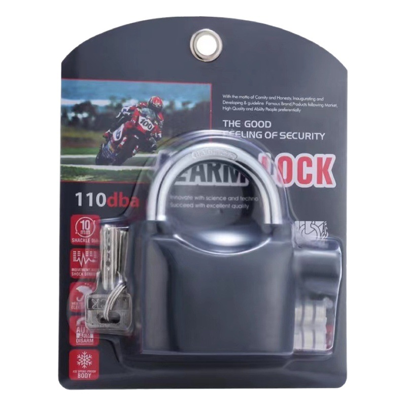 110 alarm lock cross-border Amazon wish Motorcycle door lock cabinet lock bicycle lock anti-theft waterproof anti-rust lock