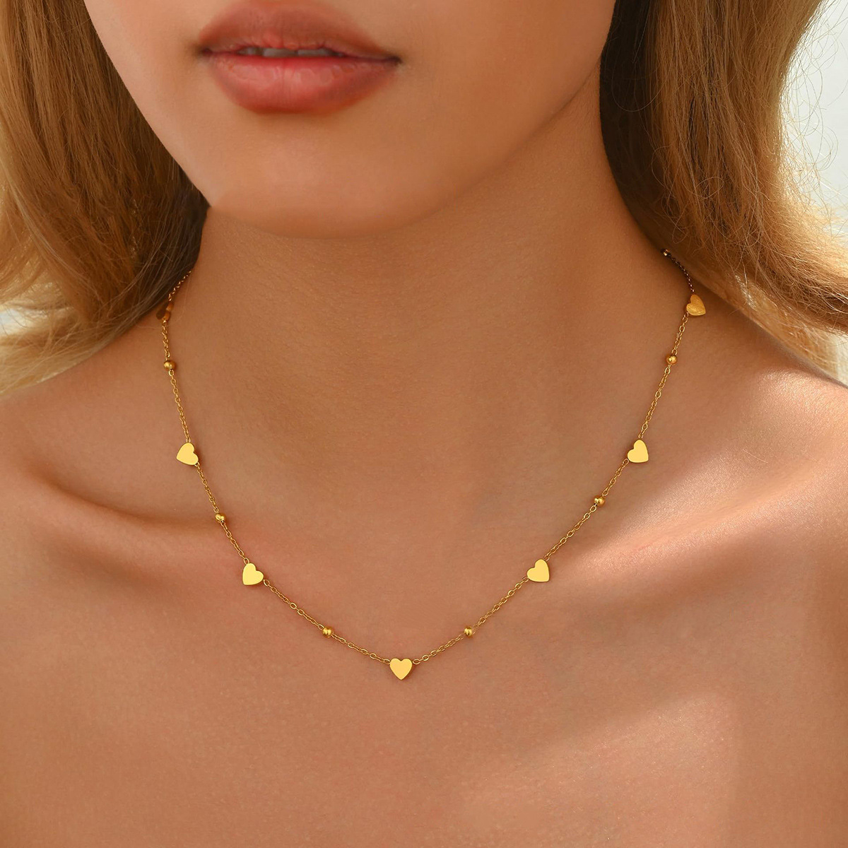 Fashionable sophisticated small geometric necklace stainless steel…