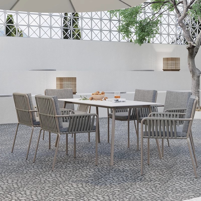 Balcón al aire libre patio jardín comedor silla Silla de ratán al aire libre B & B al aire libre mesa y silla cafetería bar al aire libre