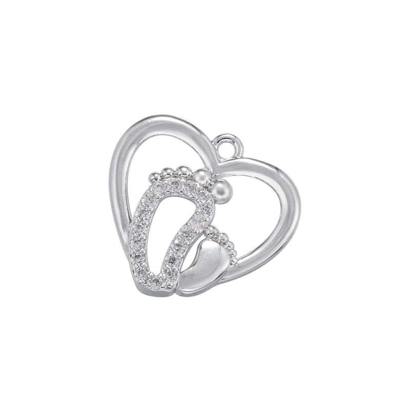 2g Weight Pendant Jewelry Making Type Zircon Inlay Material DIY Jewelry Accessories Classification 1 Piece Quantity Brass Material Letter, Heart Shape Pattern Plating, Inlay Design Simple Style Style 1 Piece Brass Zircon Letter Heart Shape Pendant 11