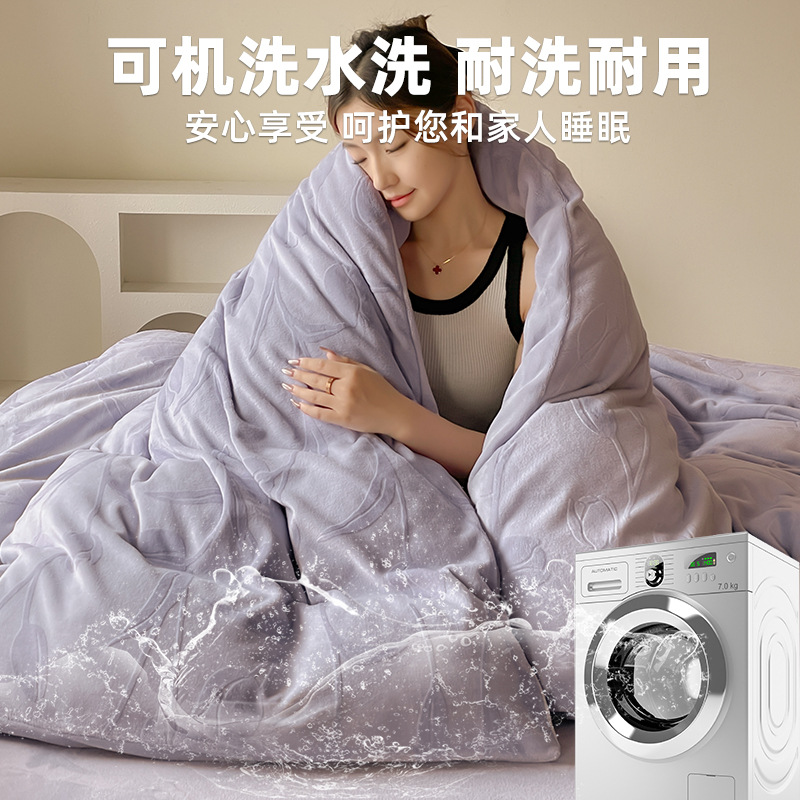 Invierno de invierno tallado de cuatro piezas de cama de coral de invierno de invierno de lana de 2025 nuevo tipo de tela de flanela de cama