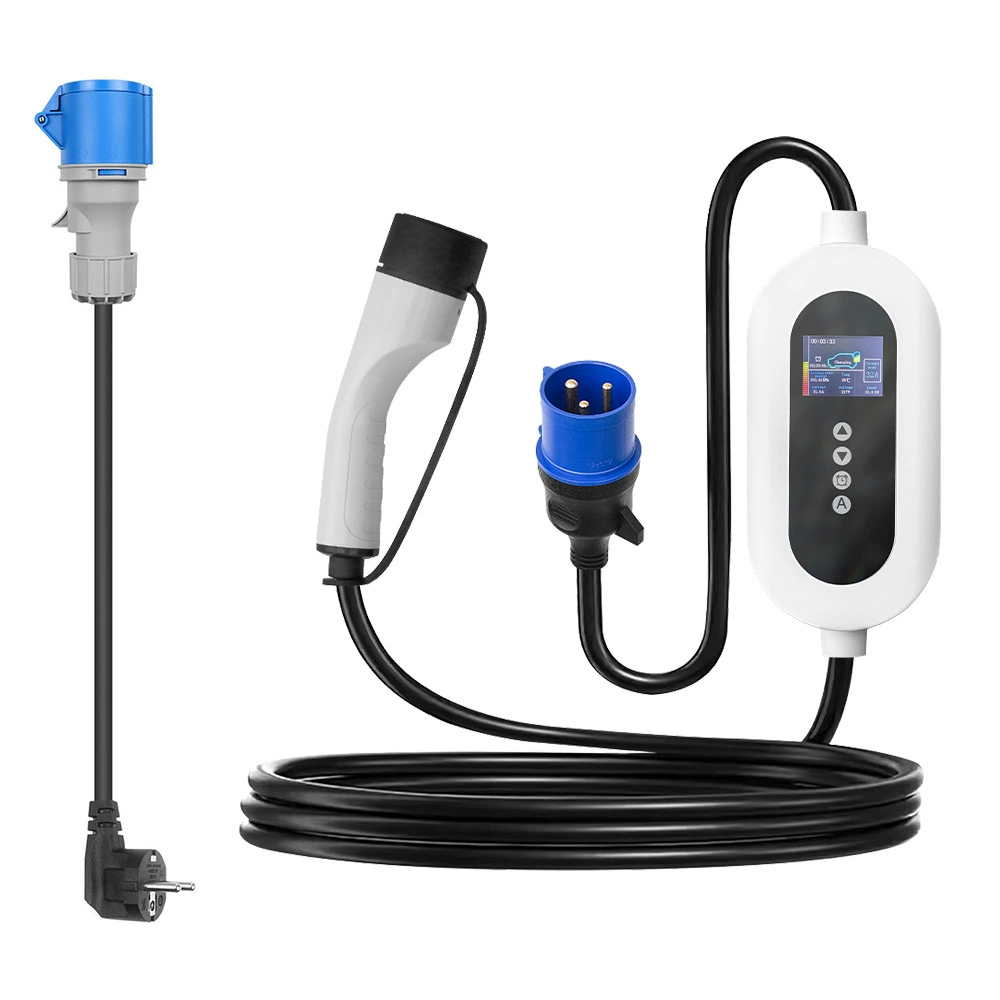 Зарядное устройство европейского стандарта 7 кВт, автомобильное зарядное устройство для новых источников энергии, портативное зарядное устройство переменного тока ype2 EV, трансграничное