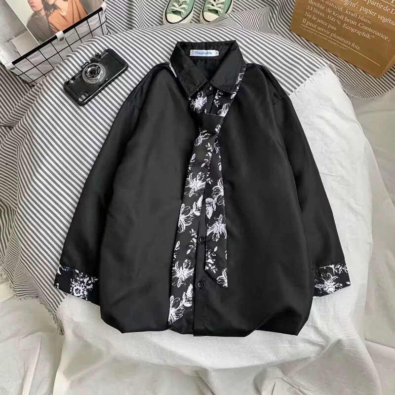 2024 новая рубашка с длинными рукавами мужской тренд