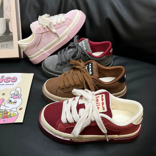 Autumn 2024 New sneaker Non-slip Flat Casual Board Shoes Women's Breathable Retro Korean ins Student Training Shoes