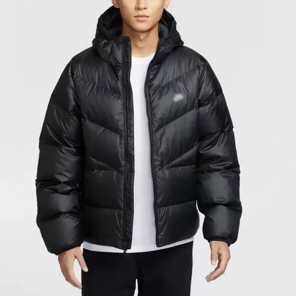 New winter men's hooded down jacket, warm coat, casual sports cotton coat, short puffer jacket, trendy