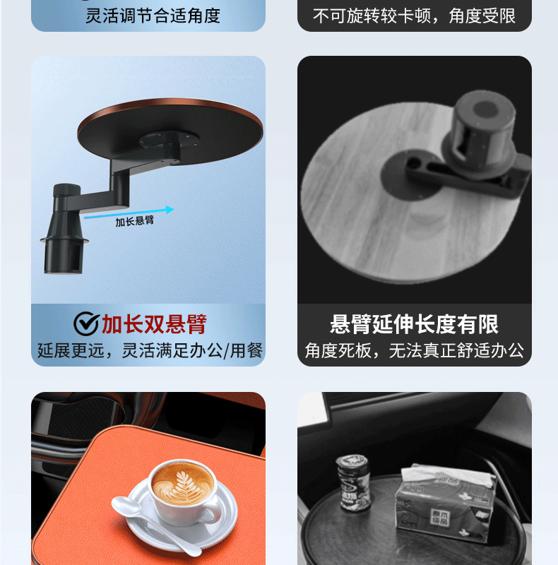 Car-Mounted Multifunctional Small Table, Dining Table, Creative Rear Seat Writing Board, Laptop Computer Office Study Table
