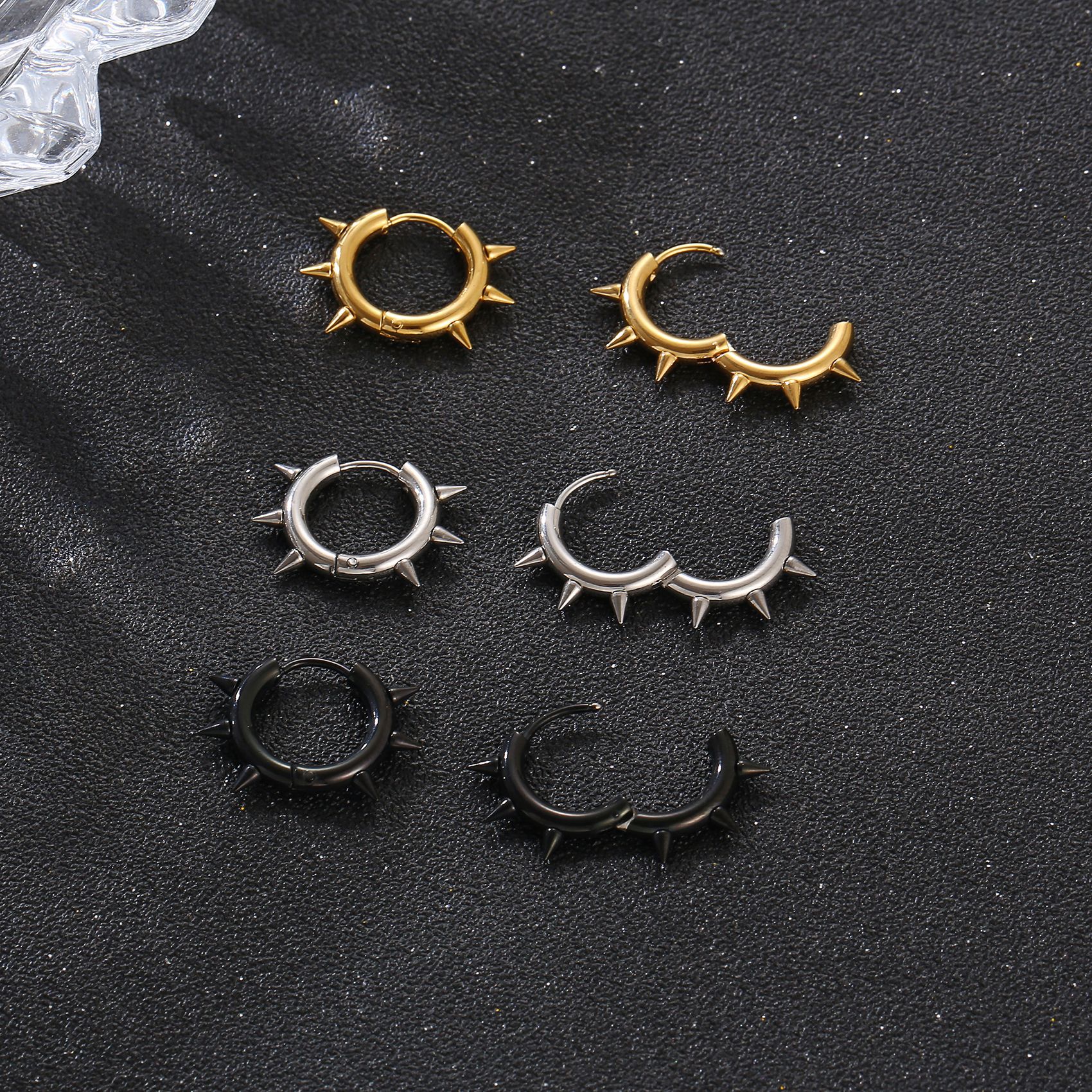 Solid Color Pattern Unisex Gender PVD Coated 18K Gold Real Gold Plated Solid Color 201 Stainless Steel Fashion Waterproof Non Tarnish Earrings