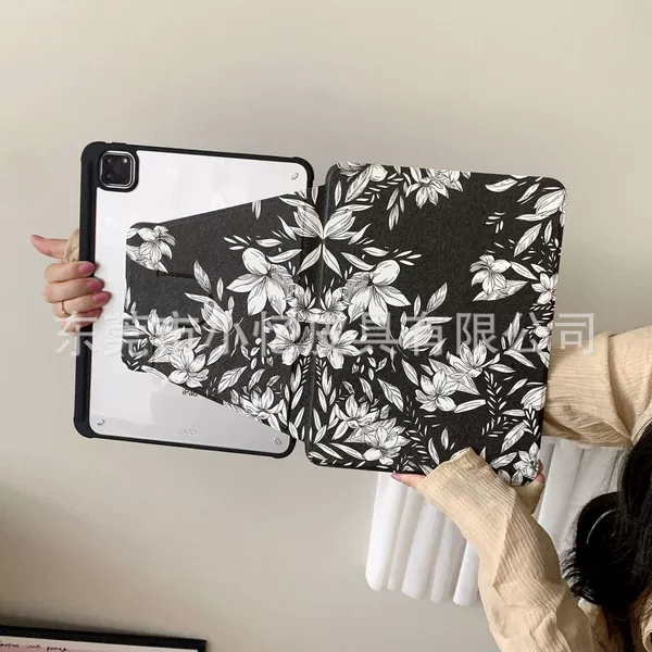 【Rotating Book】Dark Night White Flower (Black Shell)