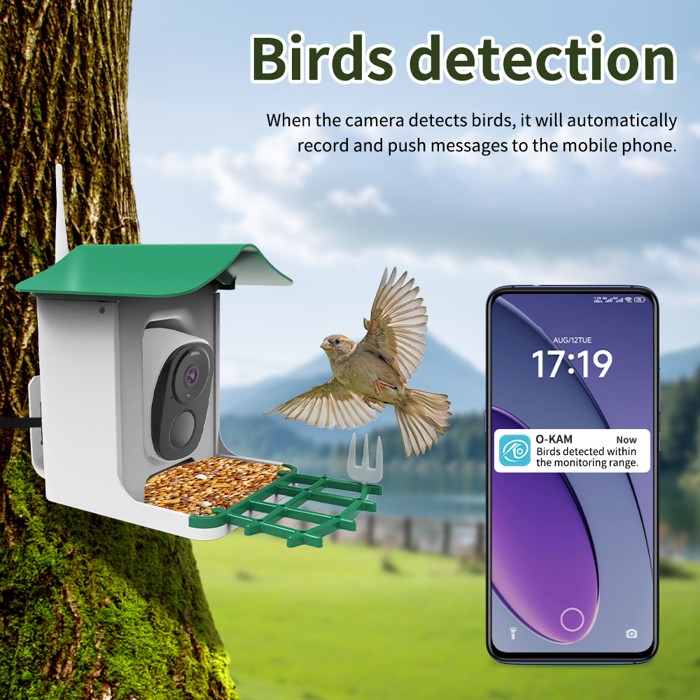 Amazon Hot Sale AI 2KHD Remote Monitoring Bird Feeder Camera