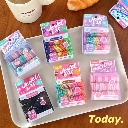 Simple and Elegant Candy Color Series Children's Hair Rubber Bands Towel Circle Hair Accessories Non-Damaging for Girls and Toddlers