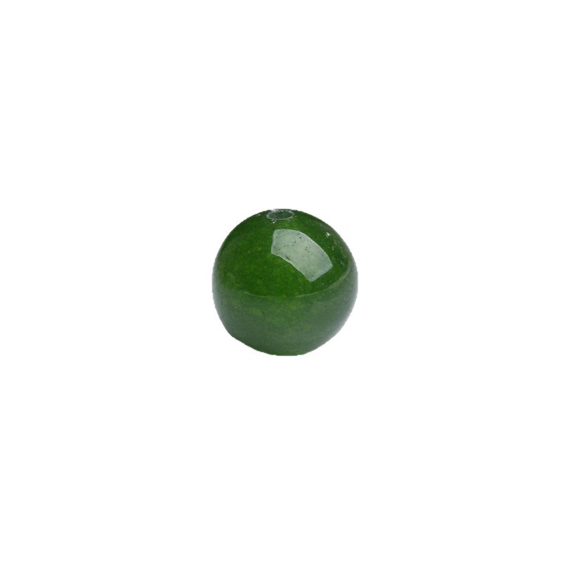 Taiwan Jade Beads Loose Beads and Field Spinach Green Chalcedony DIY Bracelet Necklace Semi-Finished Jewelry Accessories Wholesale