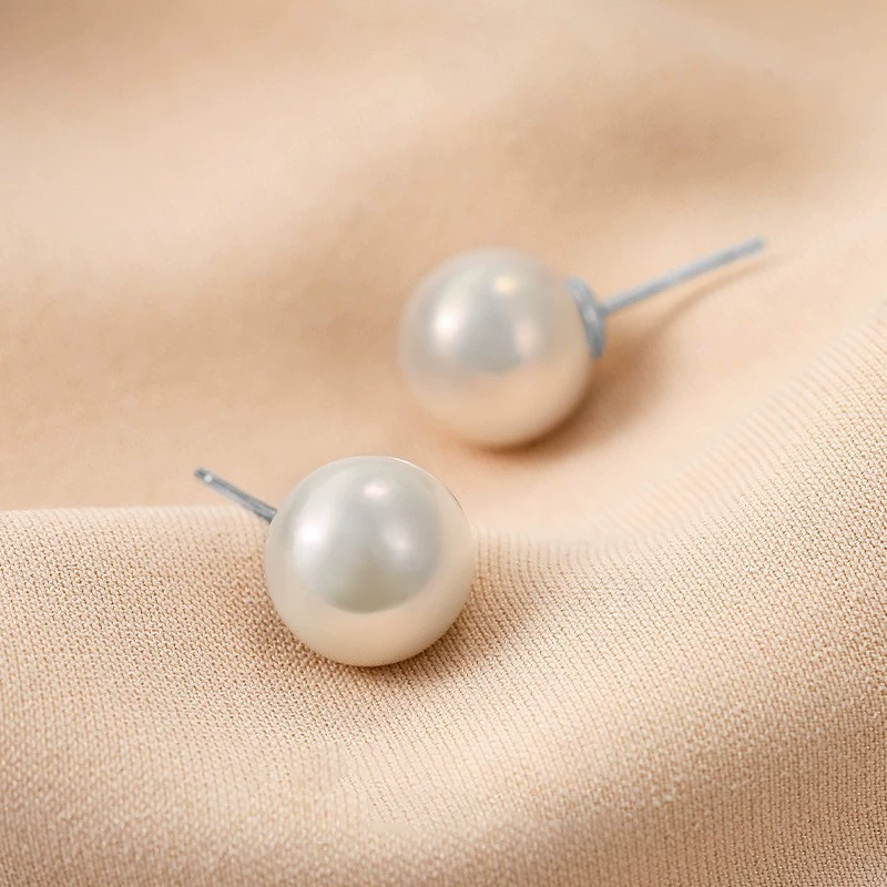 Pearl bulb, design elegant earrings, silver 925 sample, simple and elegant design, internet celebrity
