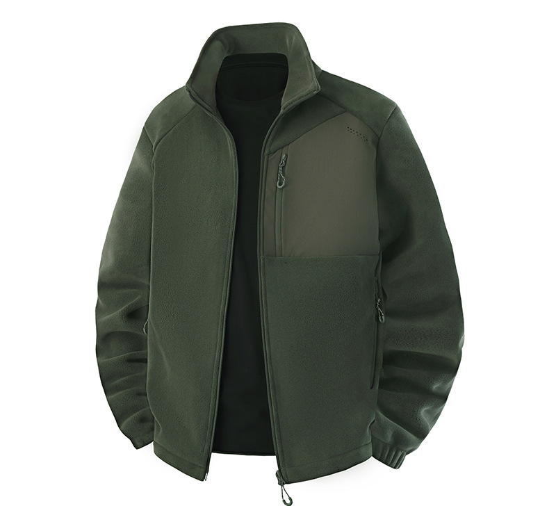 Shake-off chaqueta de cuello vertical hombre otoño invierno doble cara chaqueta interior de terciopelo cálido hombre cardigán camiseta de deporte ropa superior
