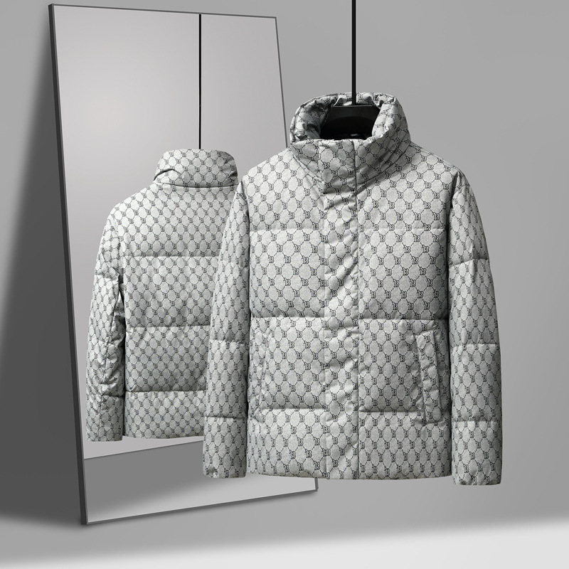 Men's Clothing 2024 hoodless jacket men's trendy brand trendy wide version lapel Silk cotton jacket fashionable foreign words_voghion.com