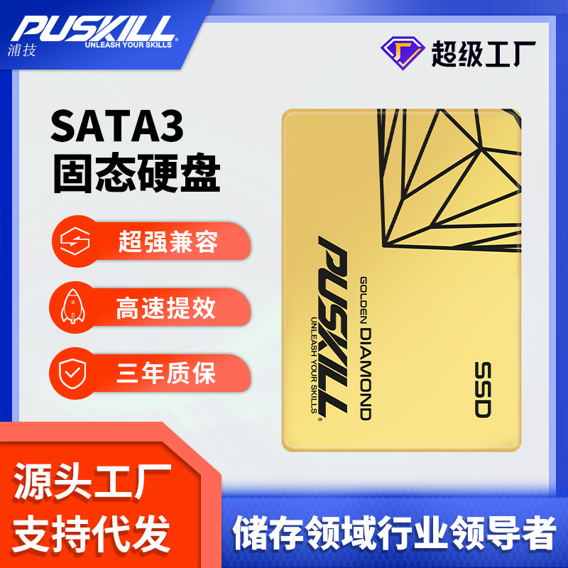 PUSKILL浦技固态硬盘SATA3.0接口SSD台式机128G256G固态硬盘跨境