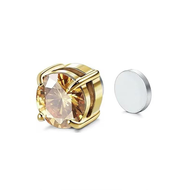 Suministro directo de fábrica no perforado falso oído espárragos simple material de acero inoxidable de moda todo-fósforo americano ZIRCON imán oreja clip