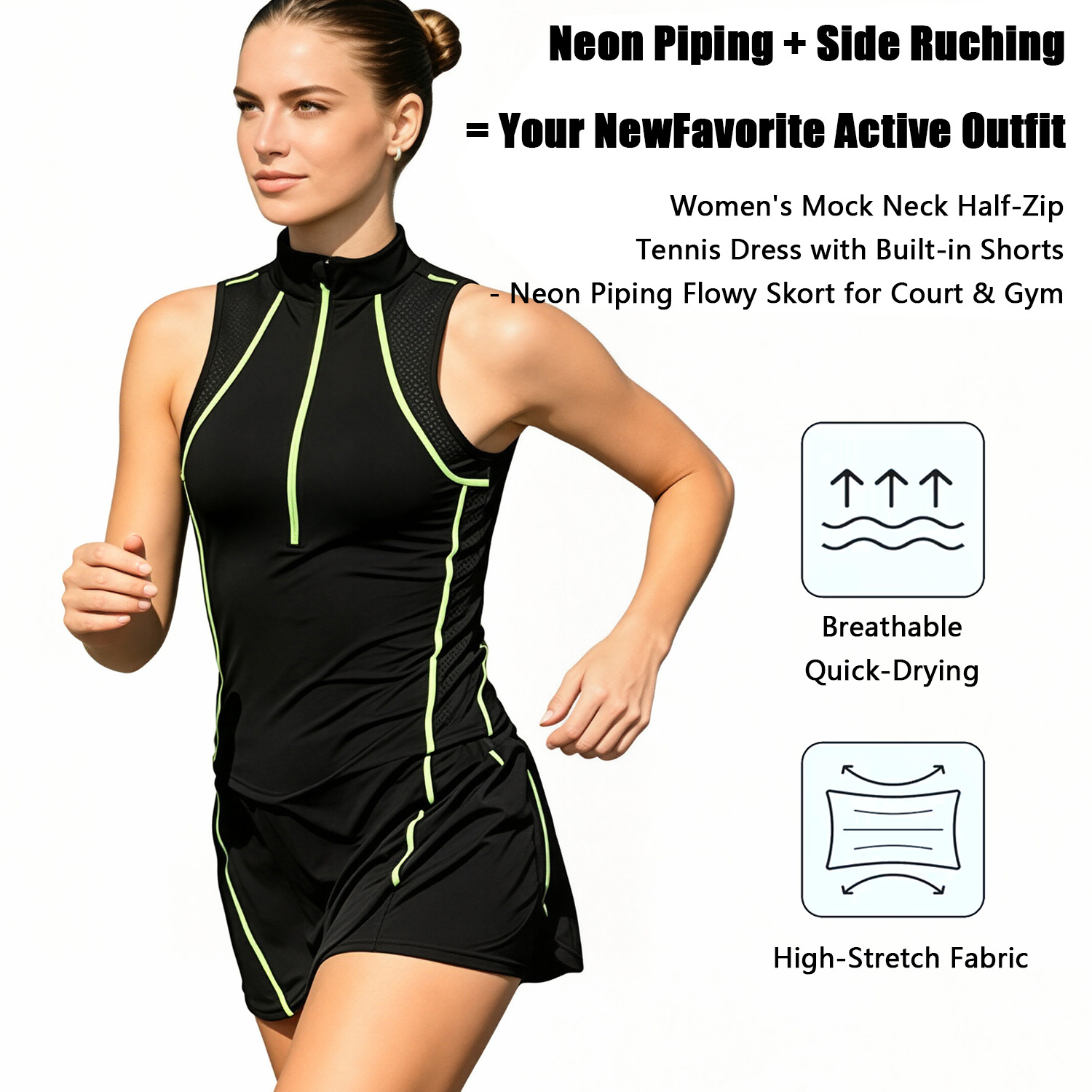 Cross-Border Exclusive Supply of Quick-Drying Tennis Dress for Women, 2026 New Model Women's Sports Suit, Stunning Badminton Outfit in Stock