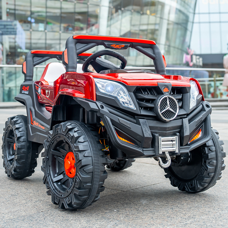 Inventario grande coche eléctrico para niños cuatro ruedas todoterreno controlado remoto coche de juguetes para niños se puede sentar bebé carro de balanceo para niños