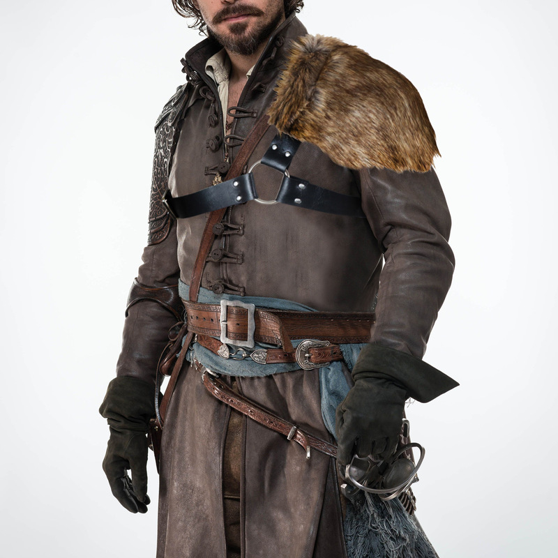 Cross-border Medieval Viking Men Fur One-shoulder Armor Shawl COSPLAY Halloween Cosplay Props