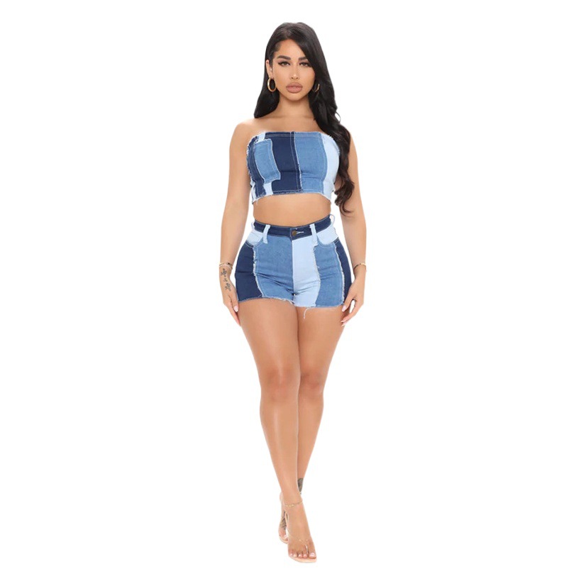 Jeans de estilo europeo y americano con patchwork para mujer, nueva moda 2025, venta caliente transfronteriza, cintura alta, elásticos, adelgazantes, ajuste holgado