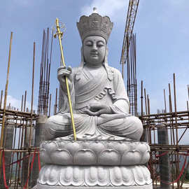 承接寺庙石雕古建工程 实心芝麻白大愿王菩萨石像 提供图片可加工
