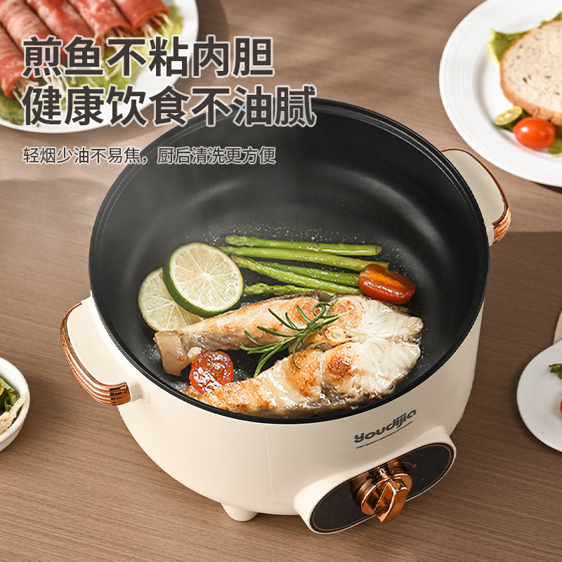 110V estándar americano 220V estándar británico estándar europeo cocinadora eléctrica multifuncional pequeña olla eléctrica casera caliente eléctrica transfronteriza pequeños electrodomésticos image 4