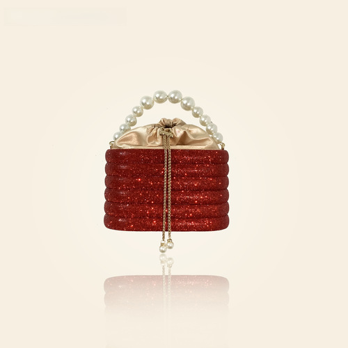 Bag Lady  New Product Water Diamond Bag Pearl Bag Chain Sweet Birdcage Hand-held Single Shoulder Crossbody Evening Bag